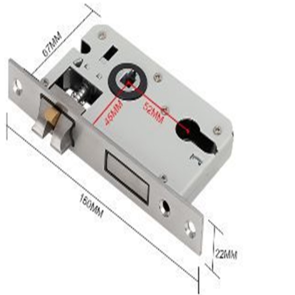Modern Door Handle with Lock, Black, Mortise Lockset - Picture 6 of 6